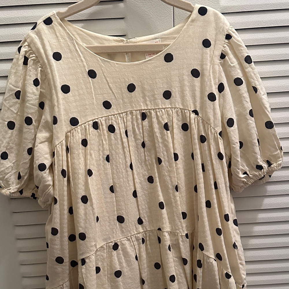 Cat & Jack Cream Polka Dot Dress